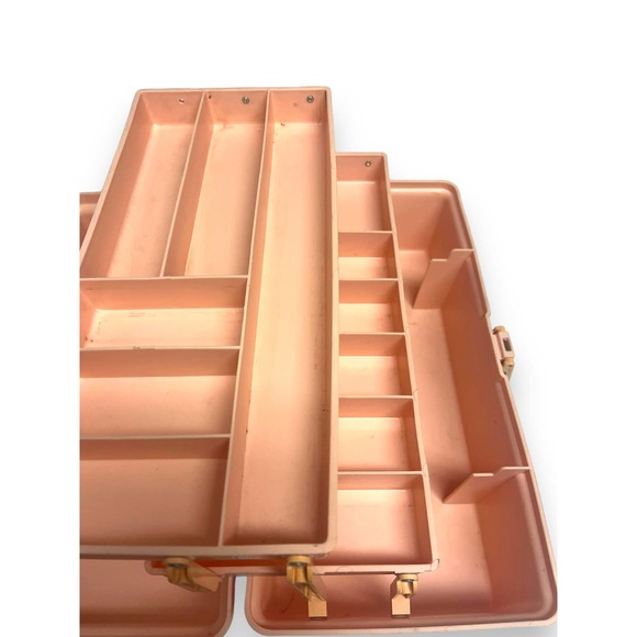 Vtg CABOODLES 80's Make-Up Storage Case - Peach - RARE Color | Vintage - Picture 8 of 9